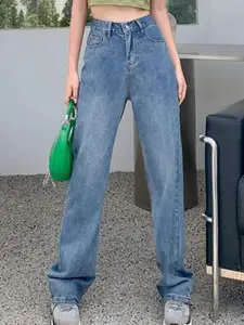 StyleCast Women Straight Fit High-Rise Jeans