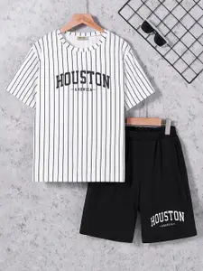 INCLUD Boys Striped Short Sleeves T-shirt With Shorts