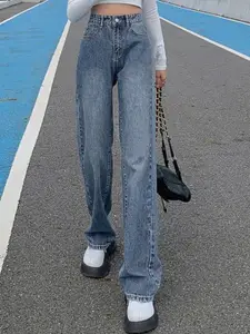 StyleCast Women Straight Fit High-Rise Jeans