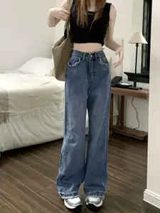 StyleCast Women Straight Fit High-Rise Jeans