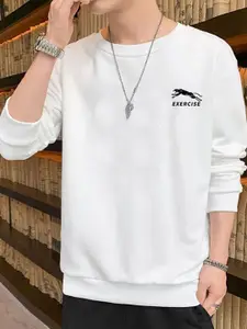 StyleCast x Revolte Men Typography Printed Round Neck Pullover Sweatshirt