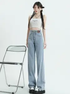 StyleCast Women High-Rise Straight Fit Clean Look Jeans