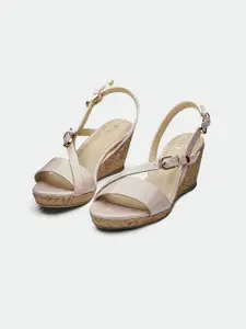 Oroh Leather Party Wedge Sandals with Buckles