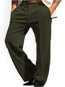 StyleCast x Revolte Men Mid-Rise Regular Formal Trousers