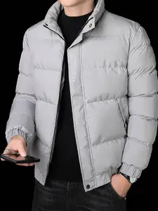 StyleCast x Revolte Men Solid Mock Collar Puffer Jacket