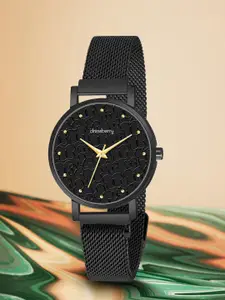 DressBerry Women Embellished Dial & Bracelet Style Straps Analogue Watch HOBDB-296-BK