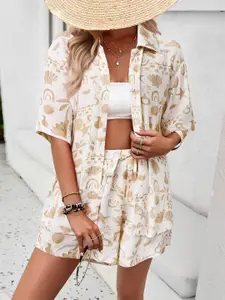 StyleCast Women Printed Shirt With Shorts Co-ords