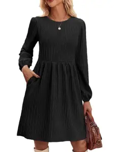 StyleCast x Revolte Women Black Solid Knee Length Dress