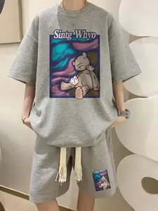 StyleCast Printed T-Shirt With Shorts