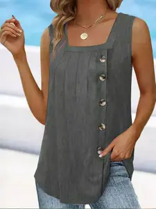 StyleCast Women Square Neck Longline Top