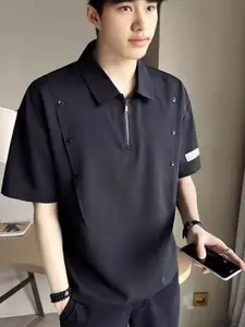 StyleCast Men Solid Polo Collar T-shirt