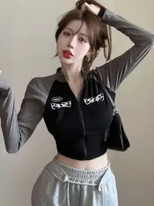 StyleCast x Revolte Women Typography Printed High Neck Top