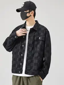 StyleCast x Revolte Men Spread Collar Checked Casual Tailored Jacket