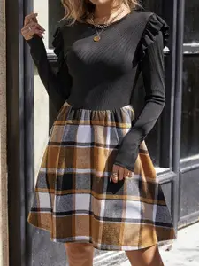 StyleCast x Revolte Checked Layered Dress