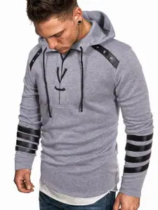 StyleCast x Revolte Men Solid Hooded Sweatshirt