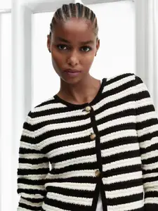 StyleCast Women Striped Round Neck  Long Sleeves Sweaters