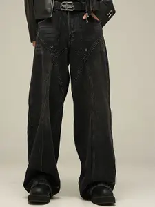 StyleCast x Revolte Men Wide Leg Light Fade Mid-Rise Jeans