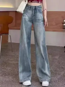 StyleCast x Revolte Women Relaxed Fit Light Fade Jeans