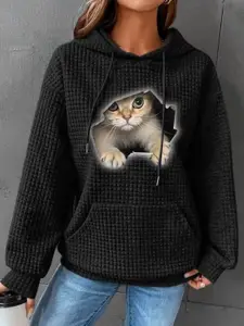 StyleCast Women Printed Hooded Sweatshirt