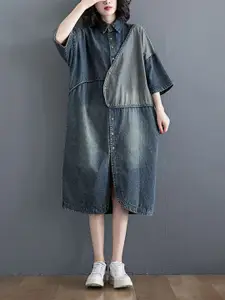 StyleCast x Revolte Short Sleeves Shirt Collar Cotton Dress