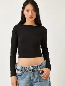 BIANCO LUCCI Women Cotton Fitted Crop Top