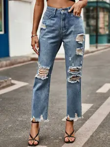StyleCast Women Slim Fit Highly Distressed Heavy Fade Stretchable Jeans