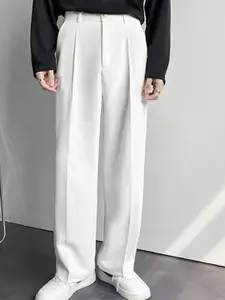 StyleCast x Revolte Men Pleated Solid Trousers