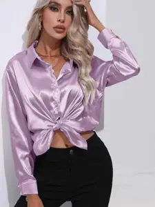 StyleCast Women  Solid Opaque Casual Shirt
