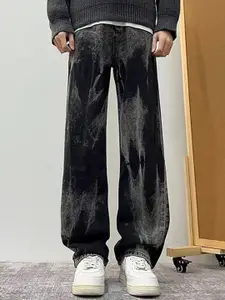 StyleCast x Revolte Men Wide Leg Mid-Rise Jeans