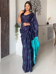 Mitera Tie and Dye Printed Block Print Saree