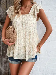 StyleCast Women Square Neck Floral Printed Top