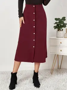 StyleCast x Revolte Women Button Up A-Line Midi Skirt