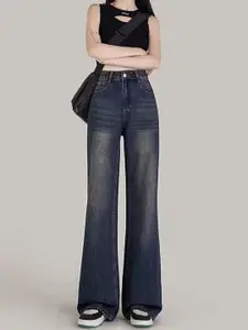 StyleCast x Revolte Women Wide Leg Dark Jeans