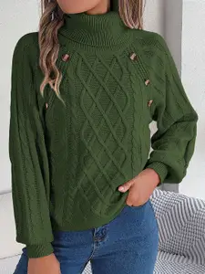 StyleCast x Revolte Women Cable Knit Turtle Neck Pullover Sweater