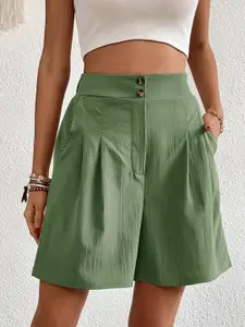 StyleCast Women Green Mid-Rise Shorts