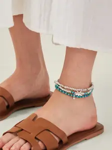 Accessorize Set Of 3 Artificial Beaded Anklet