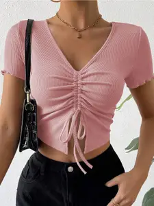 StyleCast Women V-Neck Crop Top