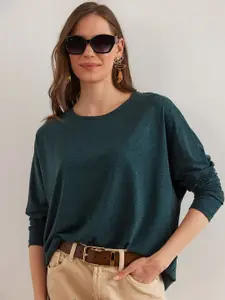 Olalook Women Solid Batwing Sleeve Top