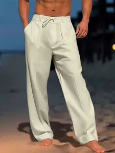 StyleCast x Revolte Solid Men Loose Fit Cotton Trousers