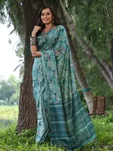 Anouk Abstract Printed Tussar Saree