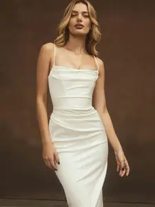 StyleCast x Revolte Women Shoulder Straps Fit & Flare Midi Dress