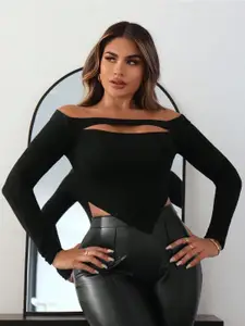 StyleCast Women Cut Out Bardot Top