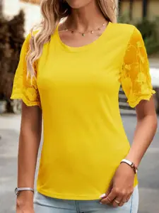 StyleCast Women Solid Round Neck Top