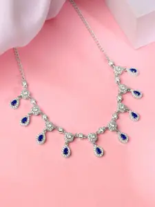 GIVA Graceful Adornare 925 Sterling Silver Rhodium-Plated Necklace