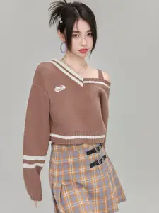 StyleCast Women Typography Printed Crop Pullover