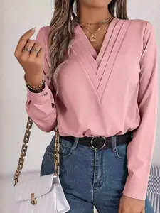 StyleCast x Revolte Women Solid V-Neck Top