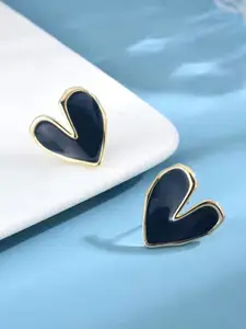 KRENOZ Gold-Plated Heart Shaped Studs
