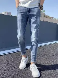 StyleCast x Revolte Men Skinny Fit Light Fade Jeans