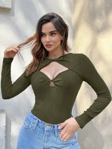 StyleCast Women Sweetheart Neck Fitted Top