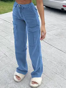 StyleCast Women Slim Fit High Rise Stretchable Cargo Jeans